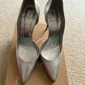 Christian Louboutin Shimmering Silver Stilettos